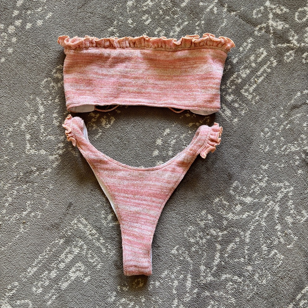 Pink Ruffled Bikini Set